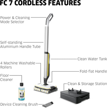 Karcher FC 7 Cordless Hard Floor Cleaner Wet Dry with LEDs New