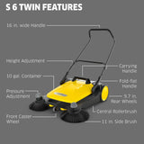 Karcher S 6 Twin Push Sweeper 33.9" Width 10 Gal. Capacity New