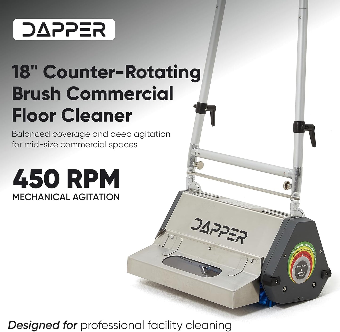 Dapper Supply Floor Cleaning Machine 18" Counter-Rotating Brush for Carpet & Hard Floors New