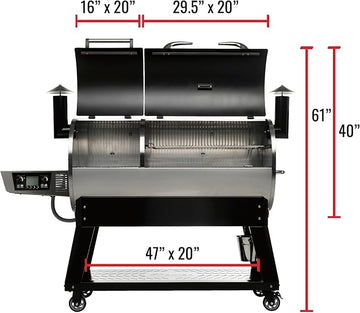 recteq DualFire 1200 Wood Pellet Smoker Grill, Wi-Fi Electric Pellet Grills, Dual Chambers for Hot and Fast + Low and Slow Cooking
