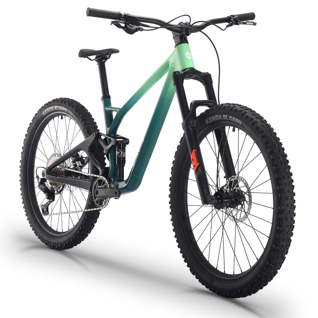 SAVADECK Carbon Fiber Soft Tail Mountain Bike All Terrain Suspension Off-Road Fox Front Fork and Adult Racing, Firepower Orange-M6100-12 Speed (Green, 29 * 19)