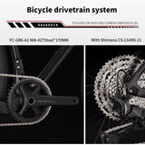 SAVADECK Carbon Gravel Bike - T800 Carbon Frame & Fork | Shimano U6000 11-Speed Groupset | Hydraulic Disc Brakes | 700CX40mm All-Terrain Tires | Men & Women Road/Off-Road Bicycle (Gray, 47cm)