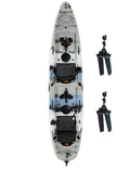 Upgraded Brooklyn 13.5 Tandem Pedal Kayak by BKC, 2 Person Sit-On-Top Pedal Drive Kayak, 680 lb Capacity, Dual Flipper Pedals, Rudder Steering, for Fishing & Touring (Storm Surge)