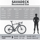 SAVADECK Carbon Fiber Road Bike, Hydraulic Oil Disc Bike with Carbon Fiber Frame and Wheelset, Lightweight Full Carbon Racing Bicycle with Shimano R7120 24S Shift Set for Adults(Black,51cm)