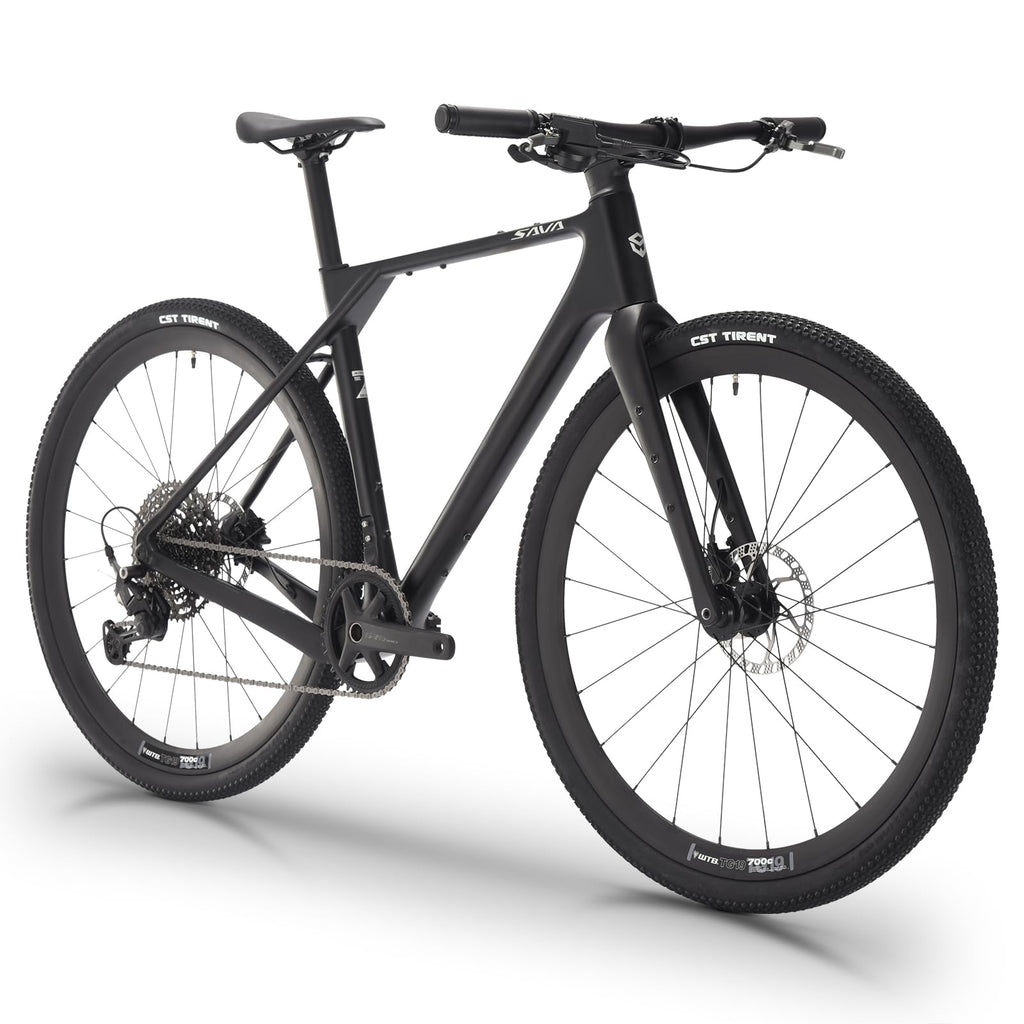 SAVADECK Carbon Gravel Bike - T800 Carbon Frame & Fork | Shimano U6000 11-Speed Groupset | Hydraulic Disc Brakes | 700CX40mm All-Terrain Tires | Men & Women Road/Off-Road Bicycle (Black, 51cm)
