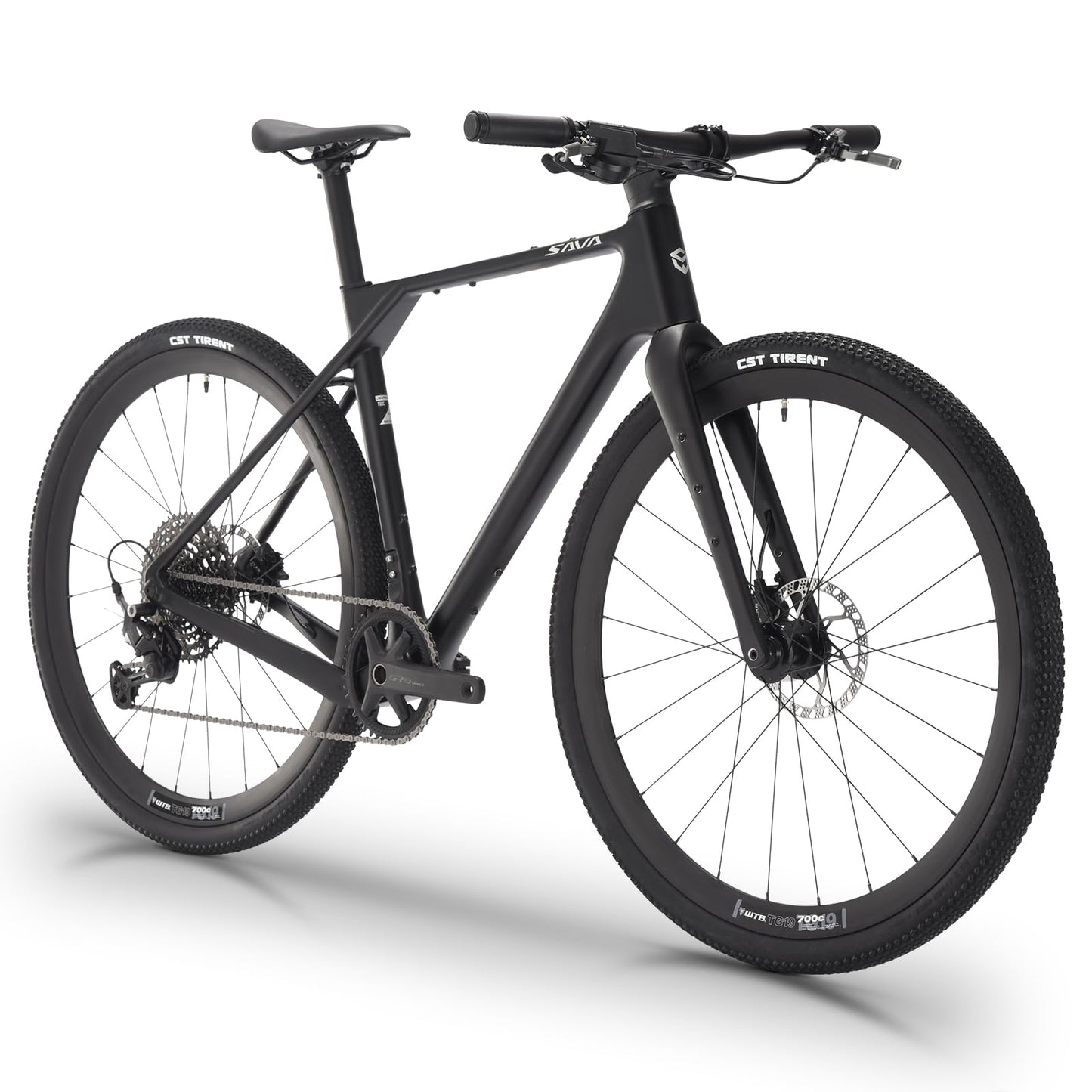 SAVADECK Carbon Gravel Bike - T800 Carbon Frame & Fork | Shimano U6000 11-Speed Groupset | Hydraulic Disc Brakes | 700CX40mm All-Terrain Tires | Men & Women Road/Off-Road Bicycle (Black, 51cm)