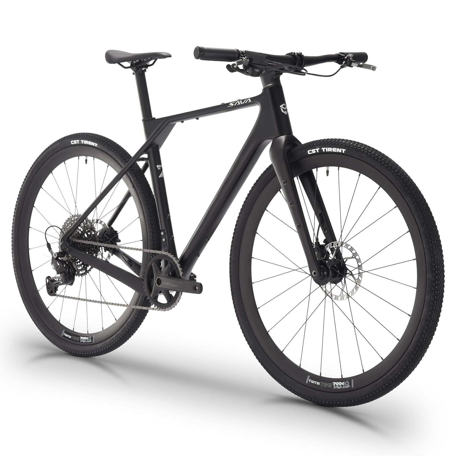 SAVADECK Carbon Gravel Bike - T800 Carbon Frame & Fork | Shimano U6000 11-Speed Groupset | Hydraulic Disc Brakes | 700CX40mm All-Terrain Tires | Men & Women Road/Off-Road Bicycle (Black, 51cm)