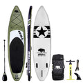 Atoll Inflatable Paddle Board with Premium SUP Stand Up Paddle Board Accessories & Back Pack, Non-Slip Comfort Deck for Unisex Adult - 11ft (Army Green)