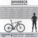SAVADECK Carbon Fiber Road Bike, Hydraulic Oil Disc Bike with Carbon Fiber Frame and Wheelset, Lightweight Full Carbon Racing Bicycle with Shimano R7120 24S Shift Set for Adults(Black,47cm)