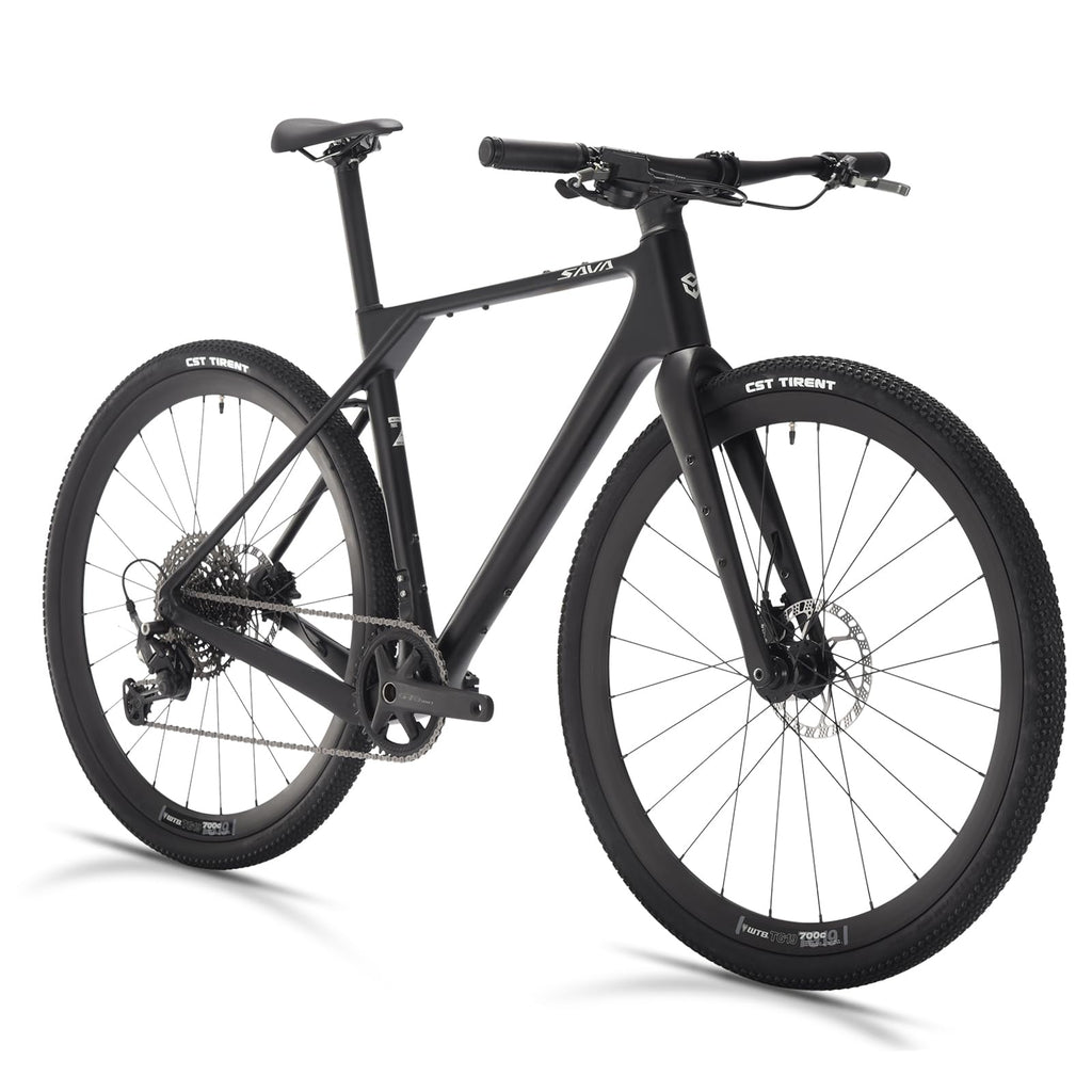 SAVADECK Carbon Gravel Bike - T800 Carbon Frame & Fork | Shimano U6000 11-Speed Groupset | Hydraulic Disc Brakes | 700CX40mm All-Terrain Tires | Men & Women Road/Off-Road Bicycle (Black, 53cm)