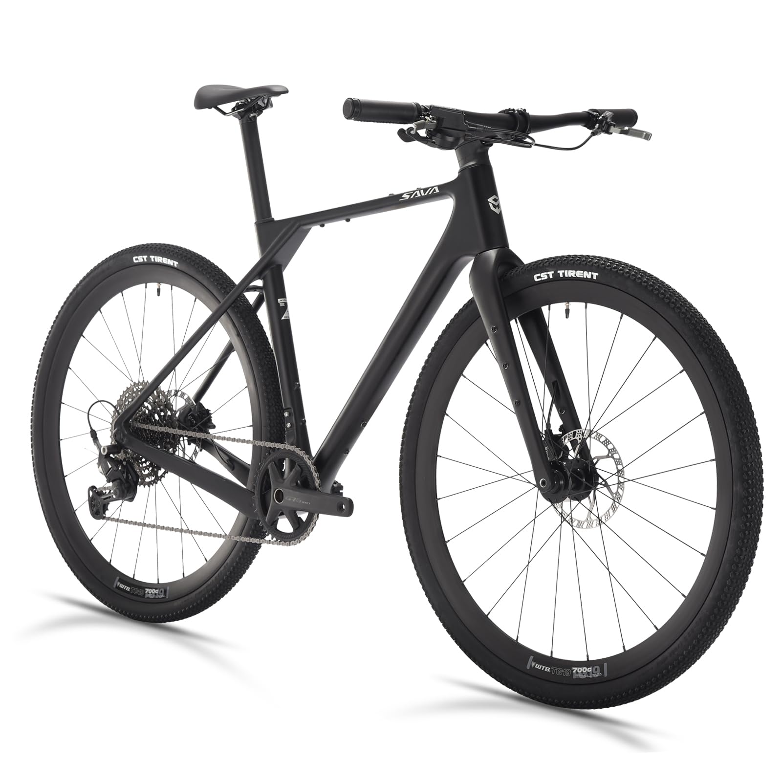 SAVADECK Carbon Gravel Bike - T800 Carbon Frame & Fork | Shimano U6000 11-Speed Groupset | Hydraulic Disc Brakes | 700CX40mm All-Terrain Tires | Men & Women Road/Off-Road Bicycle (Black, 53cm)