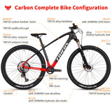 TRIFOX Carbon Fiber Mountain Bike with Shimano M6100 Deore Groupset 12-Speed,Carbon Fiber Frame,Hydraulic Fork 130mm Travel,29er Mountain Bike for Adult 17/19 inch (Red, 29er * 17 inch)