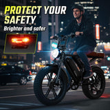 Electric Bike for Adults, Peak 1500W Motor, 30 MPH 60 Miles, 20"x4.0" Fat Tire Retro E Bike, 48V 15Ah Removable Battery, 7-Speed Ebkie for City Commuting, Off-Roading, Mountain, UL 2849 Carbon Black