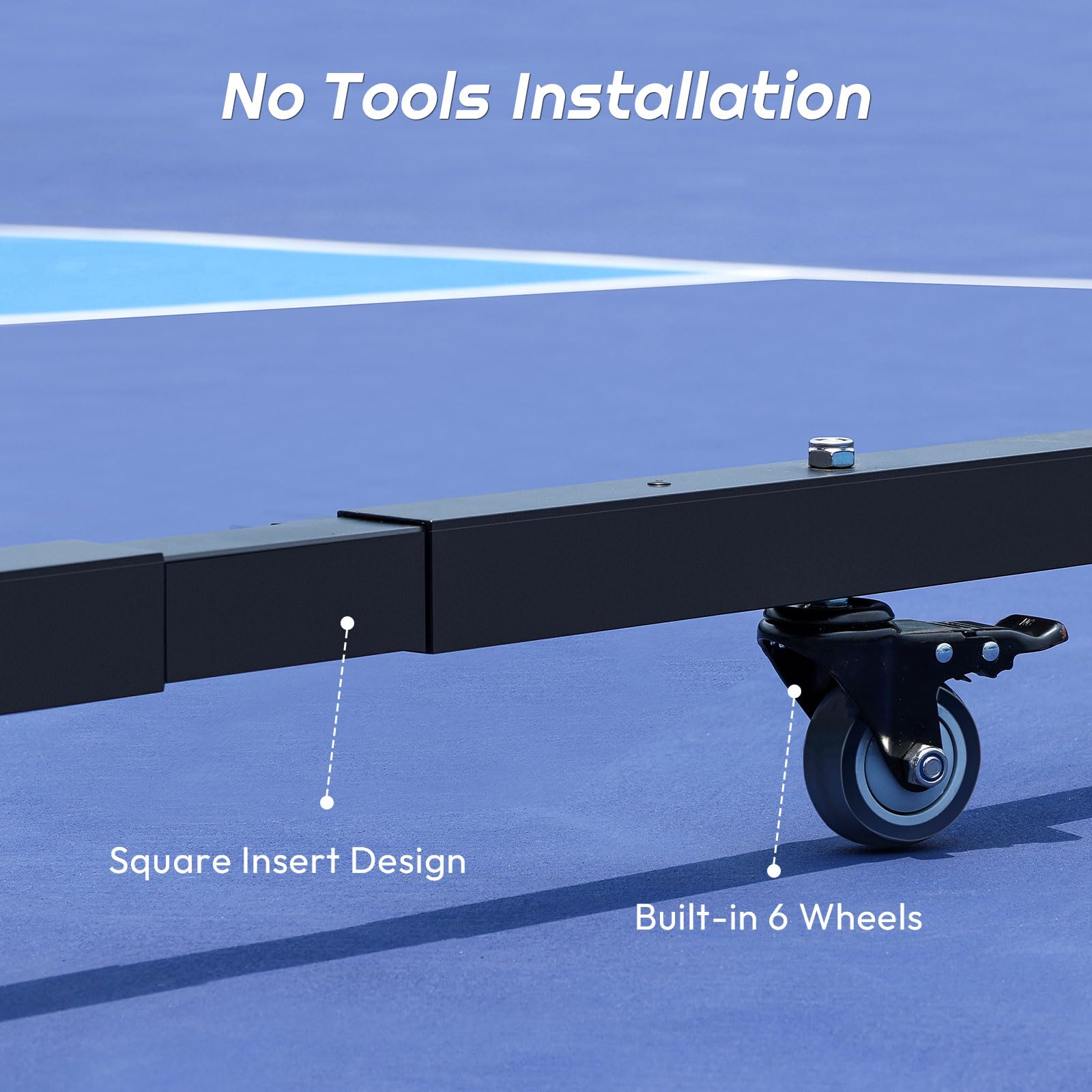 A11N SPORTS Aluminum Tournament Pickleball Net with Tension Lock System & Built-in Wheels - Conform with IFP Regulations