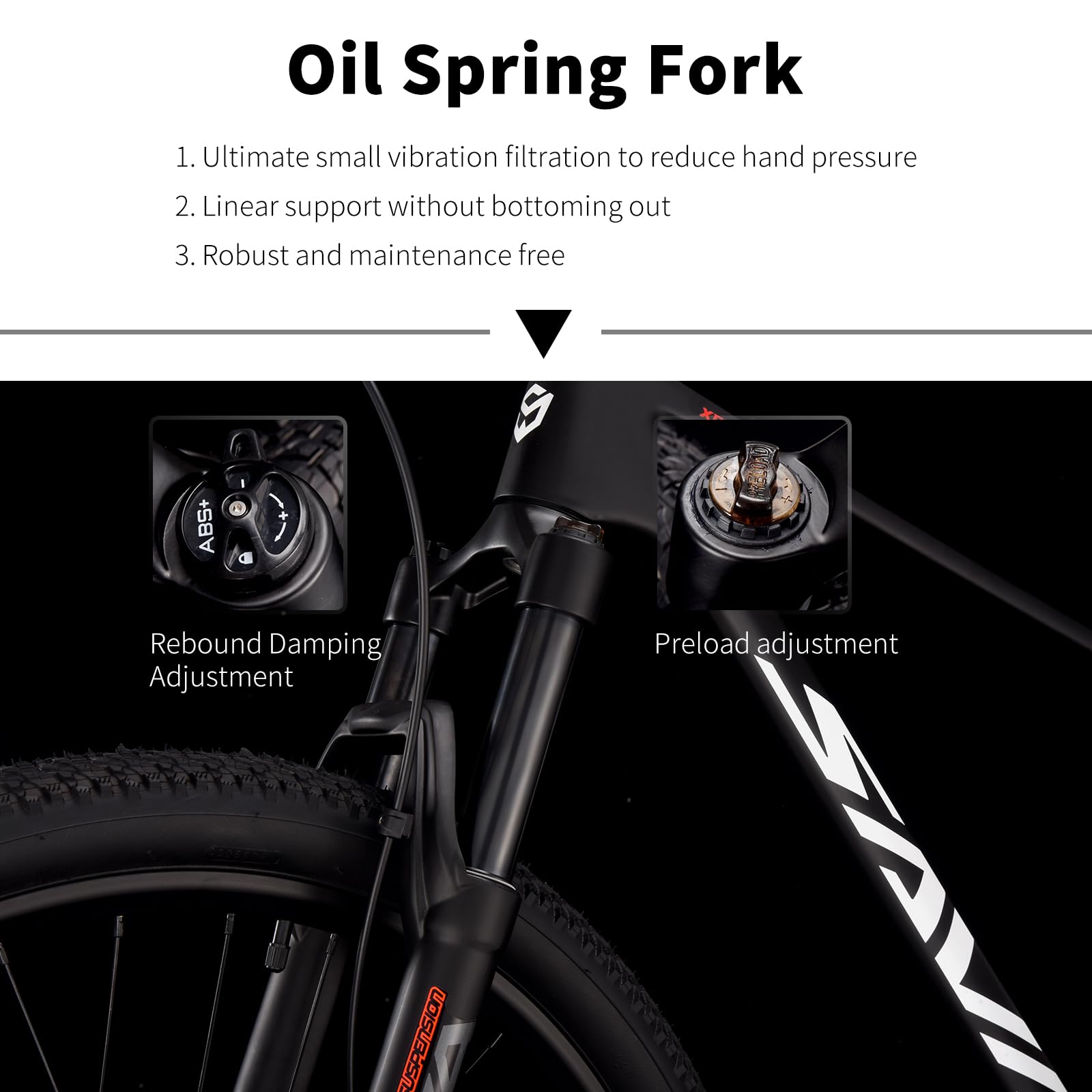 SAVADECK Carbon Fiber MTB with U6000 10 Speed Shift Groupset, Hydraulic Disc Brake with MT200 Break System (Midnight Black, 29 * 17)