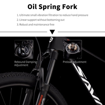 SAVADECK Carbon Fiber MTB with U6000 10 Speed Shift Groupset, Hydraulic Disc Brake with MT200 Break System (Shimmering White, 29 * 15.5)