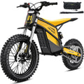 Heybike Villain Electric Dirt Bike, 4160W E Dirt Bike with 52V 26AH Battery, 14"/12" Fat Tire Electric Motorcycle for Teens, Max 45MPH Ebike with Reversing Function(with Crossbody Bag; Yellow&Black)
