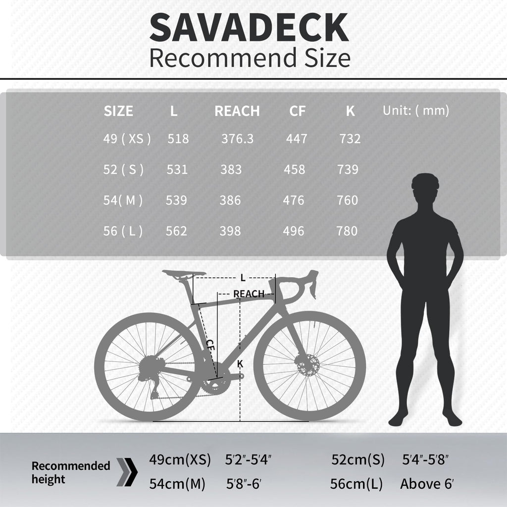 SAVADECK Carbon Road Bike,Lightweight Full Carbon Racing Bicycle with Shimano R7120 24S Shift Groupset and Hydraulic Oil Disc Brake Bike