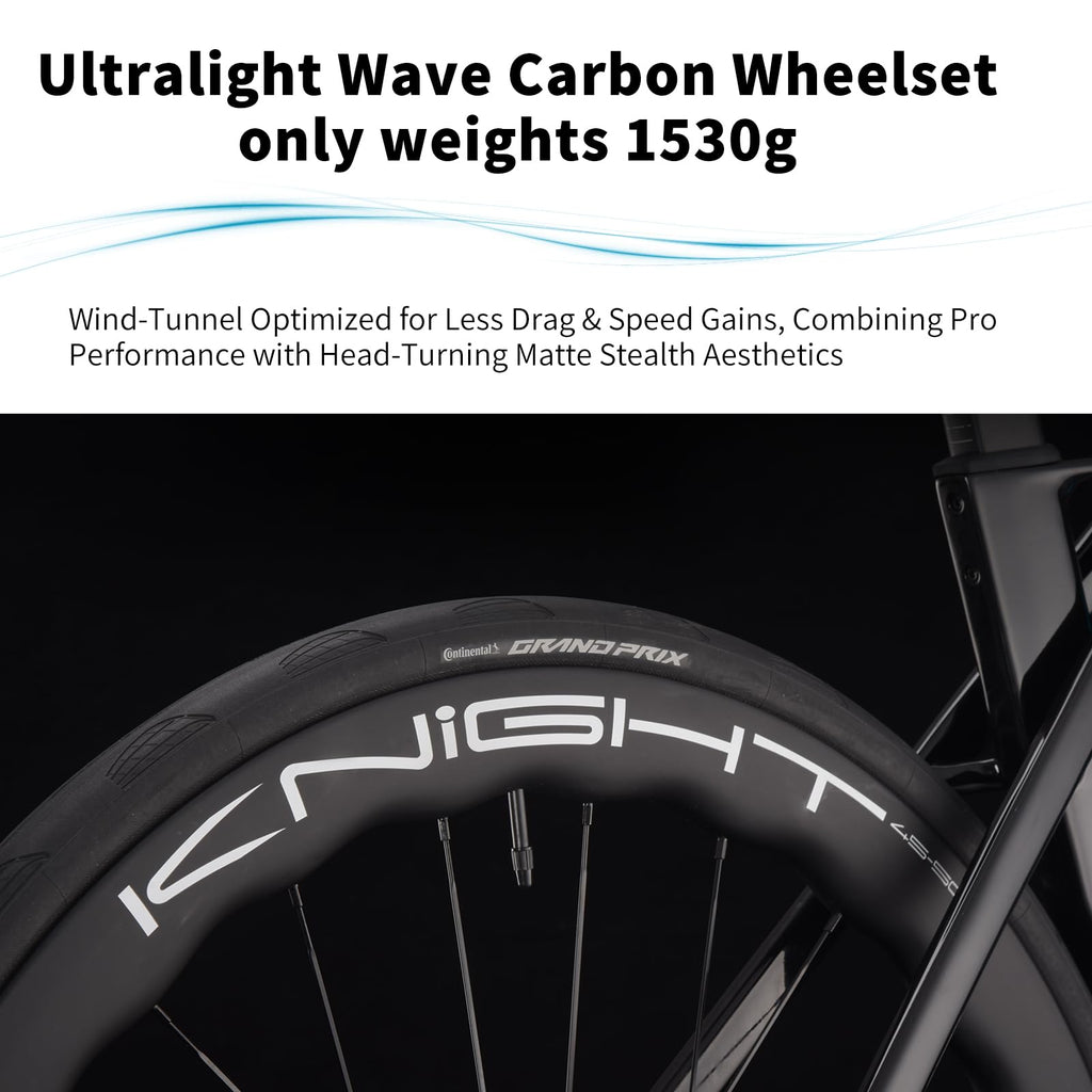 SAVADECK SLR8-Ultegra Full Carbon Road Bike with Shimano 105 R8170 24S Set for Adults, (Wave Pattern(W45), Blue, 54cm)