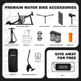 Spatium Water Bike 2.0 Inflatable Pedal Boat Paddle Board Floating Water Bike Pedal Boat Inflatable Water Bicyle Touring Kayaks Boat for Lake/Pool/Sea Enjoy Fun Water and Fishing+Mat