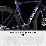 SAVADECK Carbon Fiber Road Bike, Hydraulic Oil Disc Bike with Carbon Fiber Frame and Wheelset, Lightweight Full Carbon Racing Bicycle with Shimano R7120 24S Shift Set for Adults(Dark Blue,51cm)