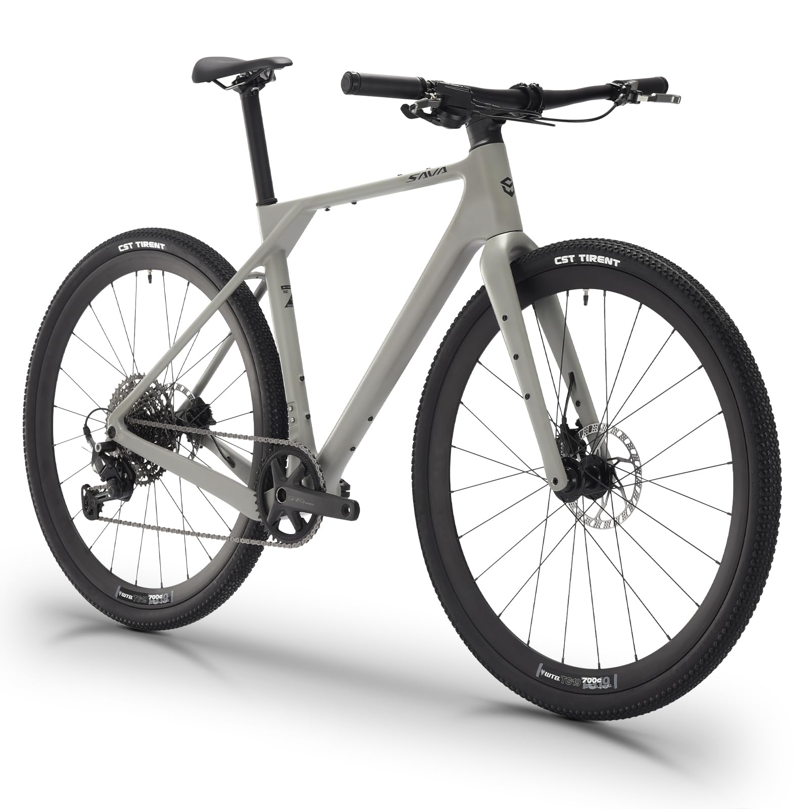 SAVADECK Carbon Gravel Bike - T800 Carbon Frame & Fork | Shimano U6000 11-Speed Groupset | Hydraulic Disc Brakes | 700CX40mm All-Terrain Tires | Men & Women Road/Off-Road Bicycle (Gray, 58cm)