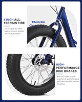 Thalorus Adult Tricycle, 20-Inch Fat Tire All-Terrain 3-Wheel Bike, 7-Speed Heavy-Duty, 450lb Capacity, Large Cargo Basket, Dual Disc Brakes, Comfort Seat for Seniors (PTS9)