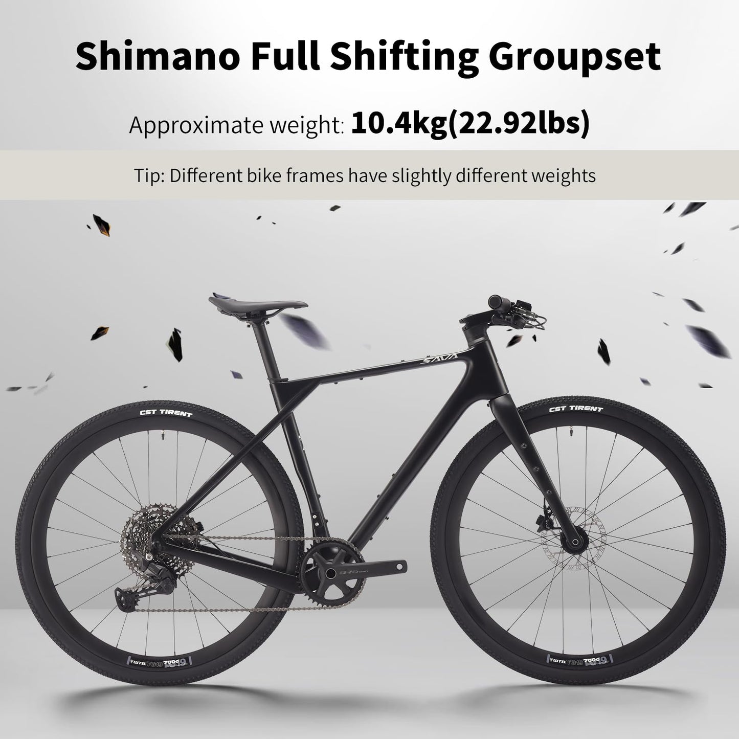 SAVADECK Carbon Gravel Bike - T800 Carbon Frame & Fork | Shimano U6000 11-Speed Groupset | Hydraulic Disc Brakes | 700CX40mm All-Terrain Tires | Men & Women Road/Off-Road Bicycle (Gold, 47cm)