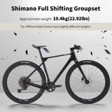 SAVADECK Carbon Gravel Bike - T800 Carbon Frame & Fork | Shimano U6000 11-Speed Groupset | Hydraulic Disc Brakes | 700CX40mm All-Terrain Tires | Men & Women Road/Off-Road Bicycle (Gray, 47cm)