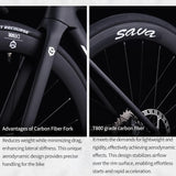 SAVADECK A7L Carbon Road Bike, T800 Carbon Fiber Frame 700C Racing Bicycle with Shimano 105 R7100 24 Speed Groupset and Hydraulic Disc Brake, Ultra-Light Carbon Bike for Man and Women(White,54CM)