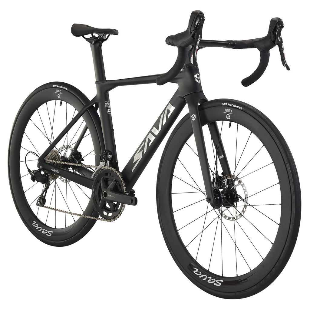 SAVADECK A7L Carbon Road Bike, T800 Carbon Fiber Frame 700C Racing Bicycle with Shimano 105 R7100 24 Speed Groupset and Hydraulic Disc Brake, Ultra-Light Carbon Bike for Man and Women(Black,47cm)