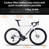 SAVADECK Carbon Siber Road Bike, 24 Speeds Shifting Road Bicycle with Shimano Ultegra Di2 8170 Groupset, Carbon Race Bike with Carbon Frame and Carbon Wheelset Disc Brake for Adult(Black,51cm)