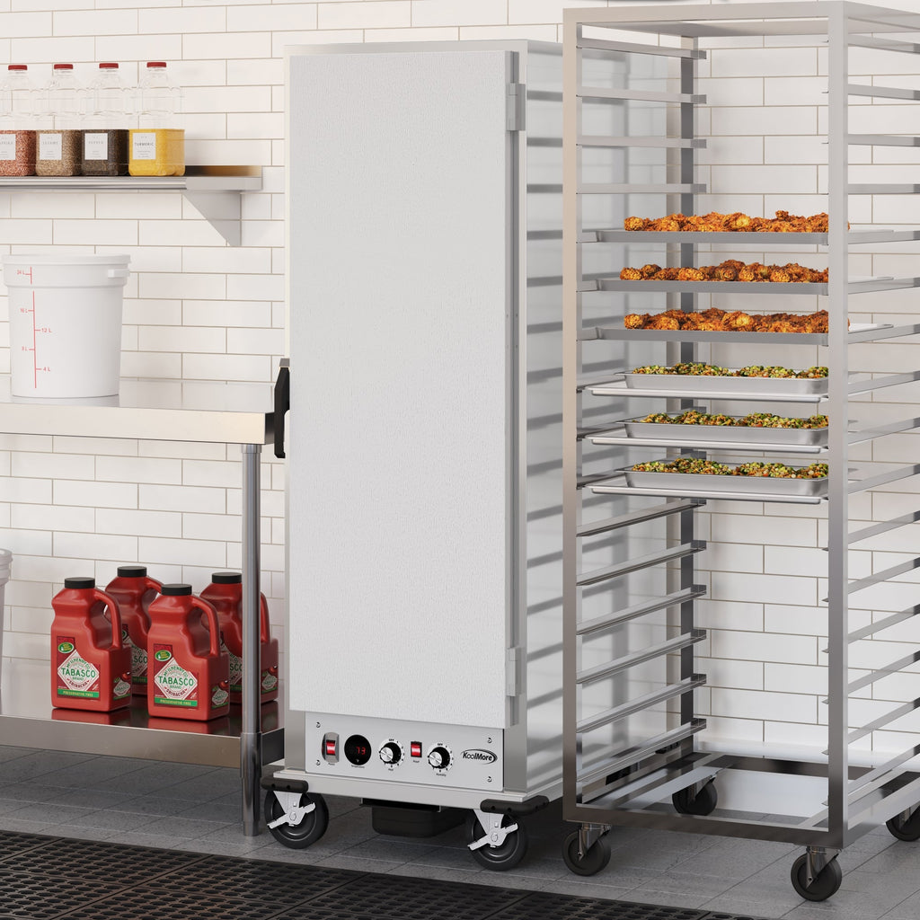 33 in. Commercial Insulated Heated Holding/Proofing Cabinet with Wire Racks and Solid Door in Silver