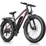 Funhang Electric Bike for Adults, 1000W Peak Ebike, 20MPH 60Miles Electric Mountain Bike, 26" Fat Tire Electric Bicycle with 48V 13AH Battery, Front Suspension,7 Speed, Rear Rack, UL 2849 Certified