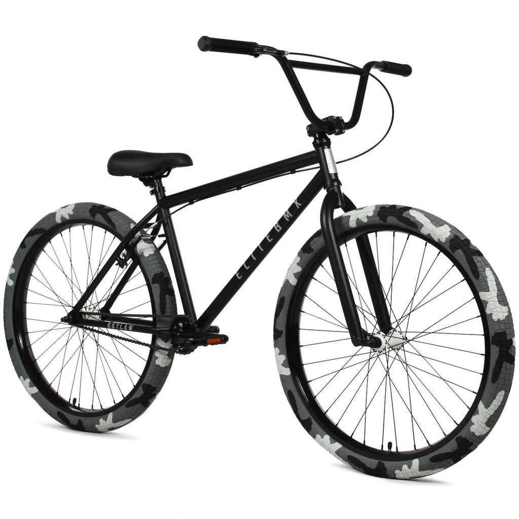 Elite BMX Bicycle 18", 20" & 26" BMX Bikes - Freestyle BMX Bike All Models Come with 3 Piece BMX Crankset (26" Outlaw, Black Combat)