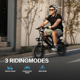 AVDLBIKE Electric Bike, 16'' Fat Tire E-Bike for Teens &Child/Adults, 500W Small Ebike with 36V/12.8Ah Removable Battery, 20 MPH /45 Mile Range, Full Suspension Off-Road Electric Dirt/Mountain Bike