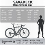SAVADECK Carbon Fiber Road Bike, Hydraulic Oil Disc Bike with Carbon Fiber Frame and Wheelset, Lightweight Full Carbon Racing Bicycle with Shimano R7120 24S Shift Set for Adults(Dark Blue,51cm)