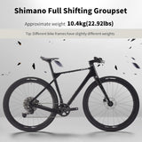 SAVADECK Carbon Gravel Bike - T800 Carbon Frame & Fork | Shimano U6000 11-Speed Groupset | Hydraulic Disc Brakes | 700CX40mm All-Terrain Tires | Men & Women Road/Off-Road Bicycle (53cm, Gold)