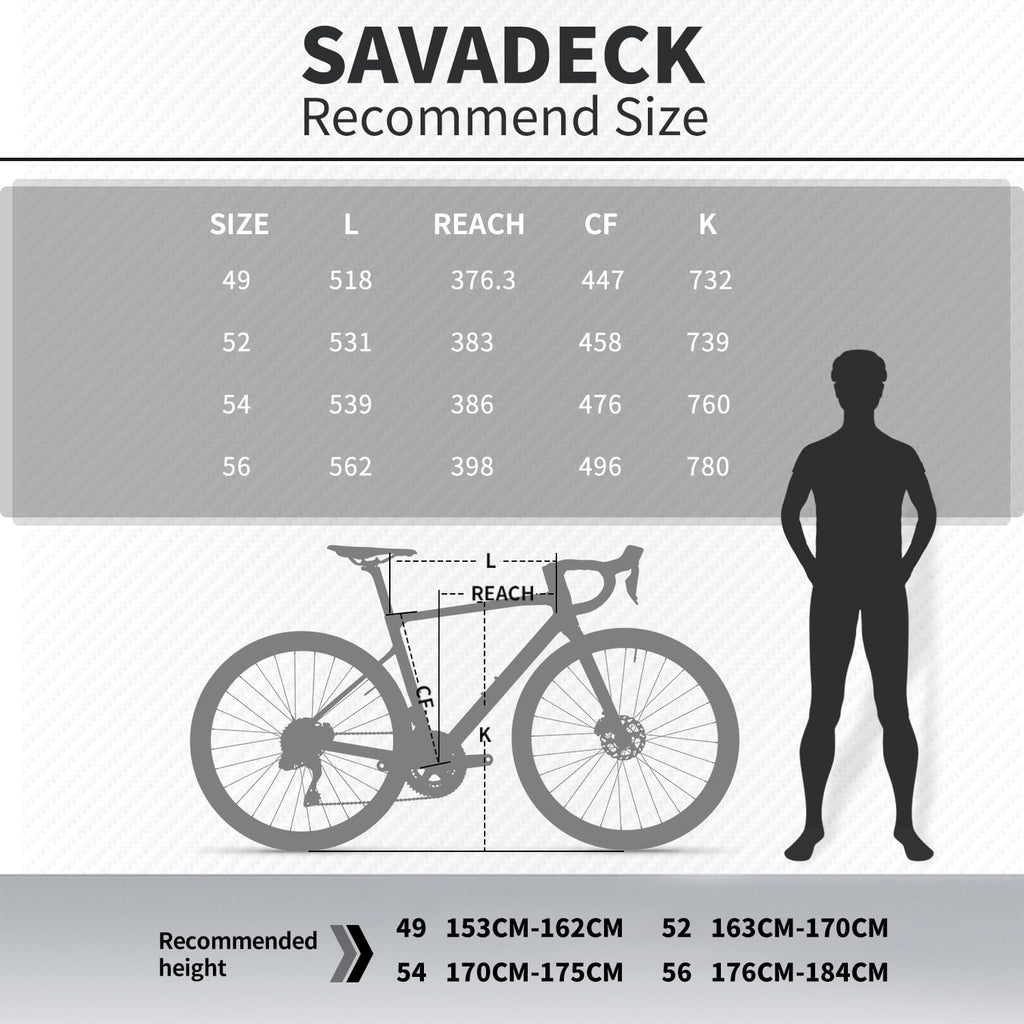 SAVADECK Carbon Road Bike,Lightweight Full Carbon Racing Bicycle with Shimano R7120 24S Shift Groupset and Hydraulic Oil Disc Brake Bike