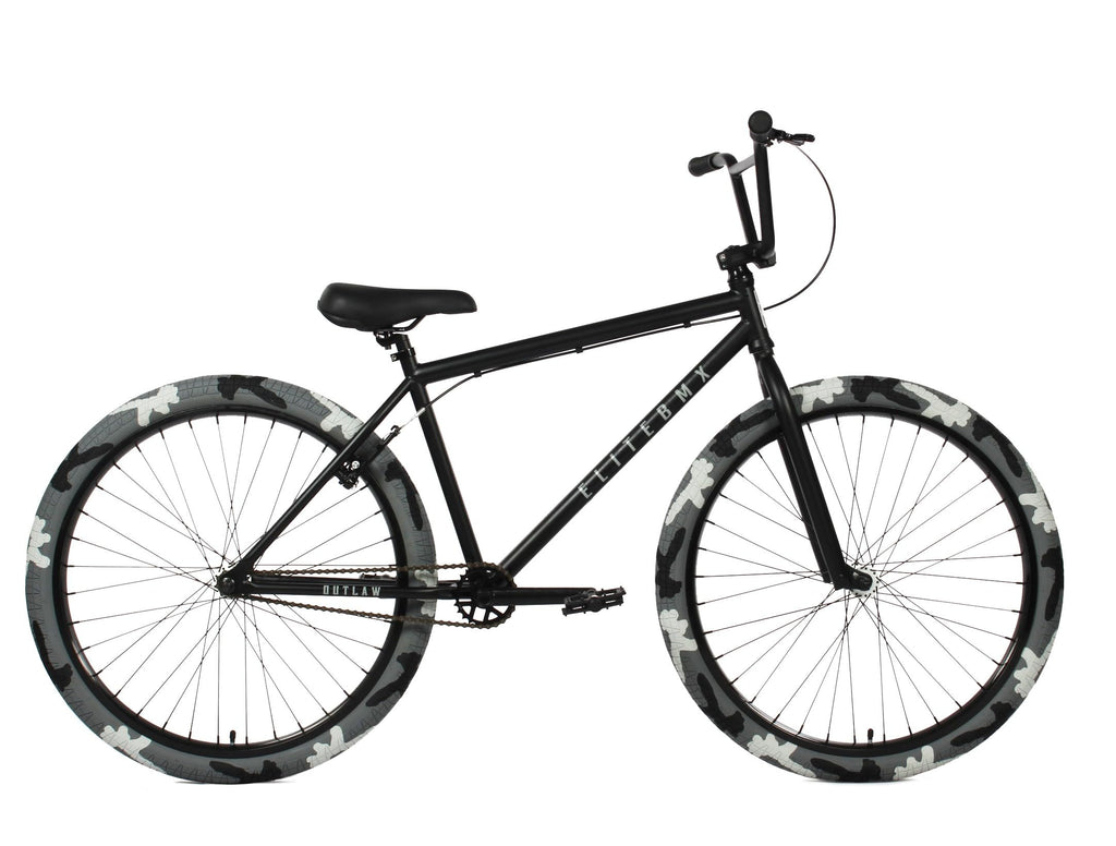 Elite BMX Bicycle 18", 20" & 26" BMX Bikes - Freestyle BMX Bike All Models Come with 3 Piece BMX Crankset (26" Outlaw, Black Combat)