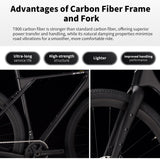 SAVADECK Carbon Gravel Bike - T800 Carbon Frame & Fork | Shimano U6000 11-Speed Groupset | Hydraulic Disc Brakes | 700CX40mm All-Terrain Tires | Men & Women Road/Off-Road Bicycle (Gray, 53cm)