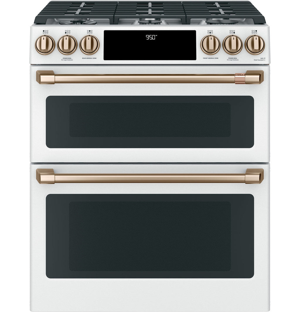 CAFÉ™ 30" Smart Slide-In, Front-Control, Dual-Fuel, Double-Oven Range with Convection