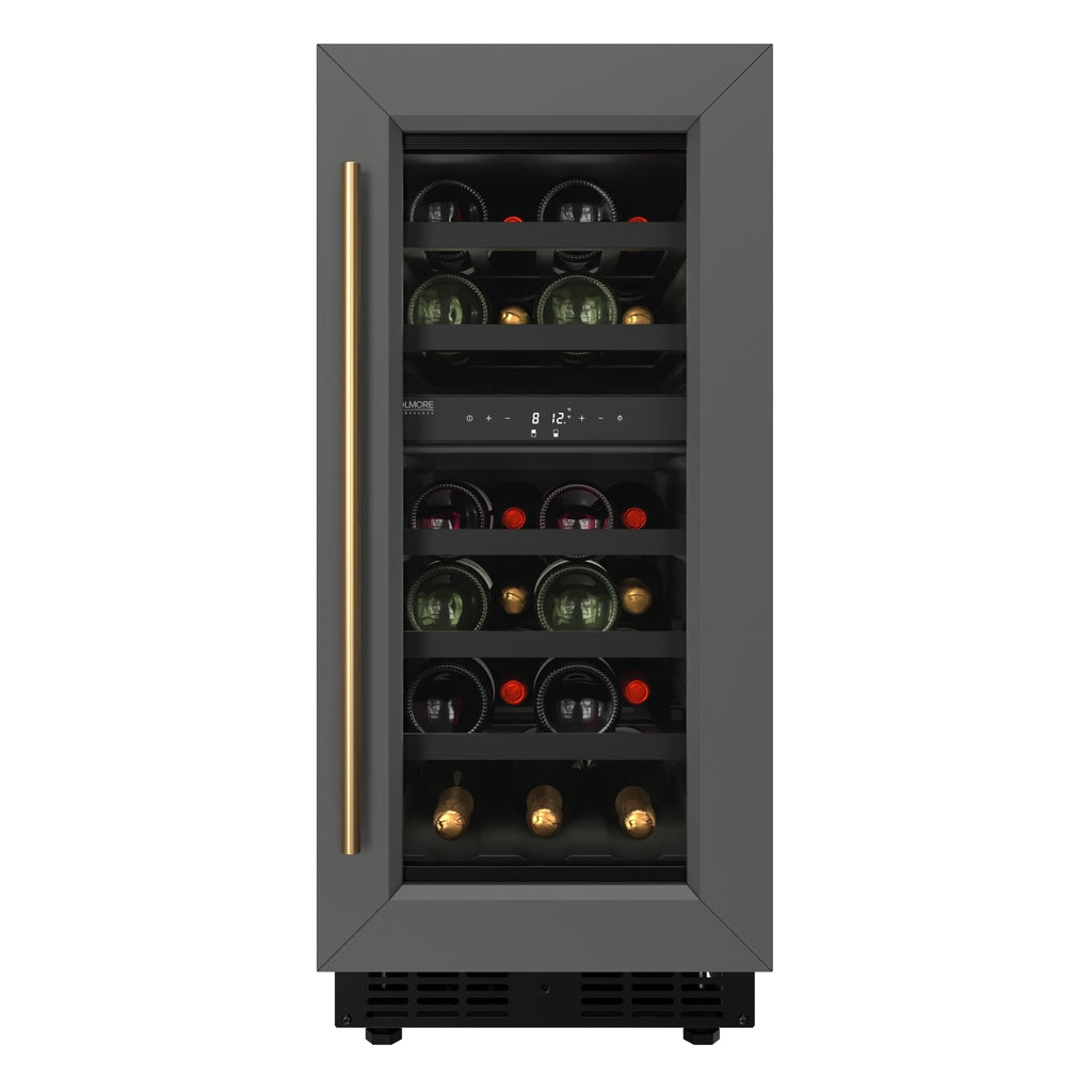 KoolMore Reserve 15 in. Under-Counter Panel Ready Dual Zone Built-in Wine Cooler with Black Shelves and 23 Bottle Capacity in Black