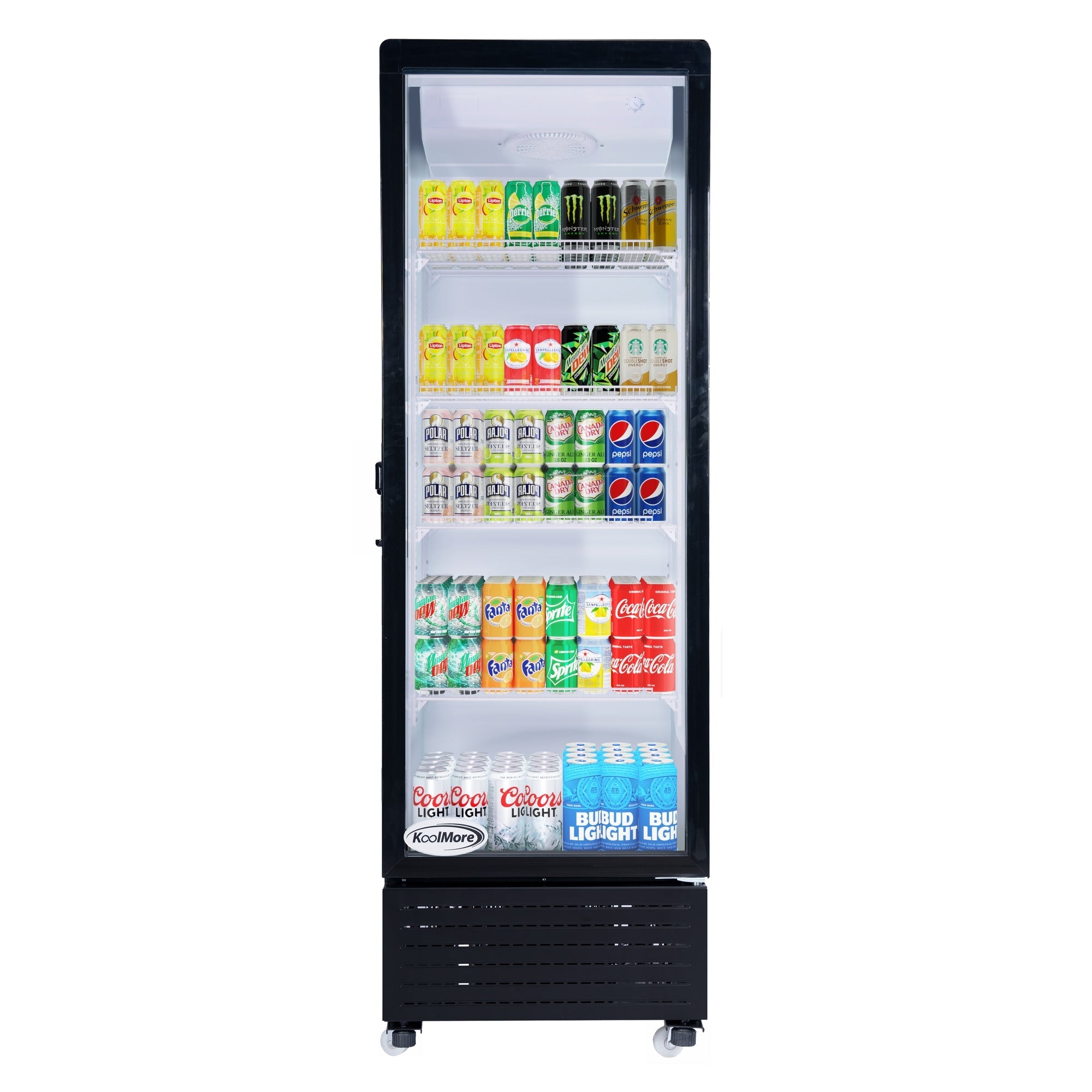 23 in. One Glass Door Commercial Display Merchandiser Refrigerator Cooler in Black, ETL Listed, 10 cu. ft.