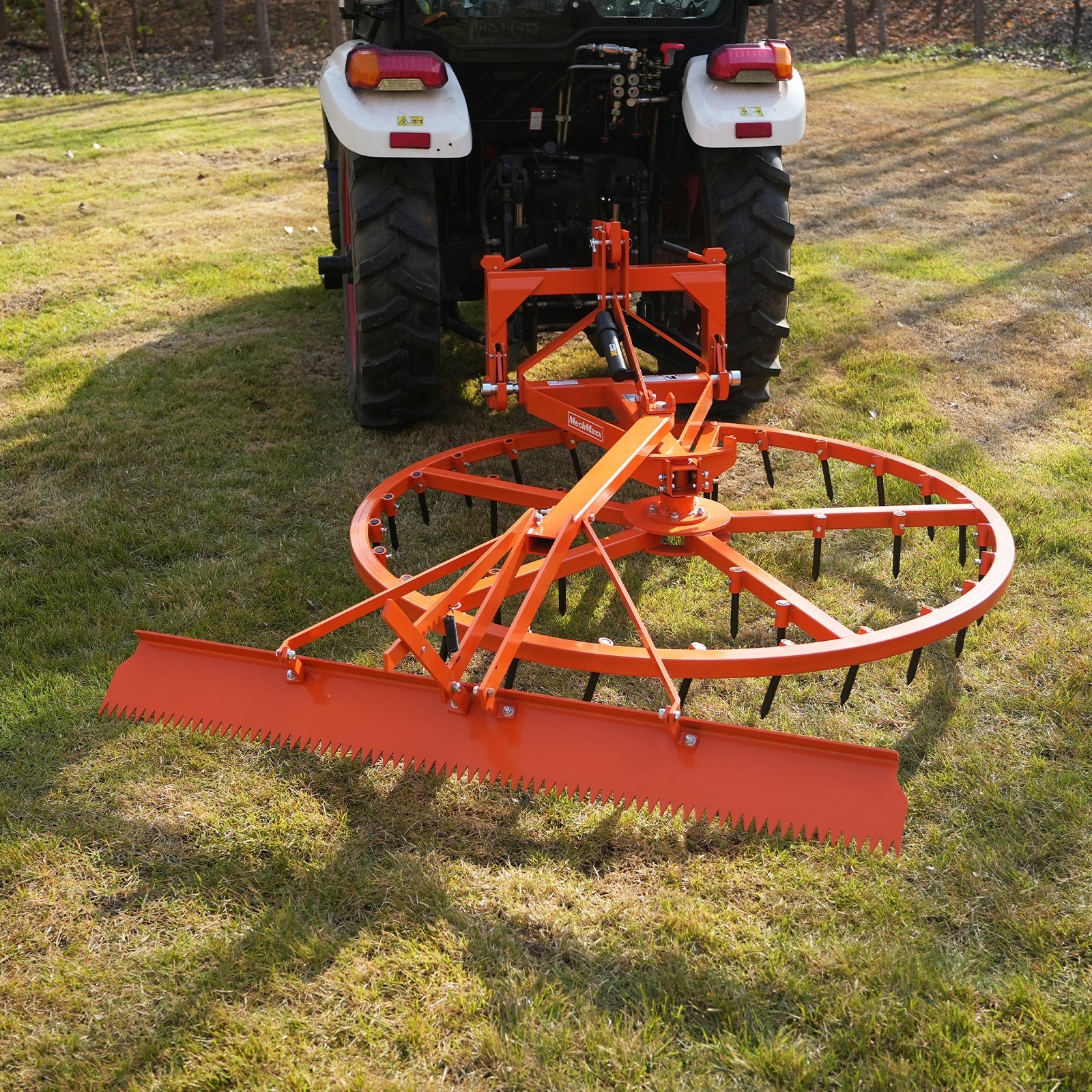 MechMaxx AHG72R Harrow Groomer 72" Arena Spin Harrow Groomer 35 Tines Rake Cat.1 3 Point Hitch Grooming Attachment New