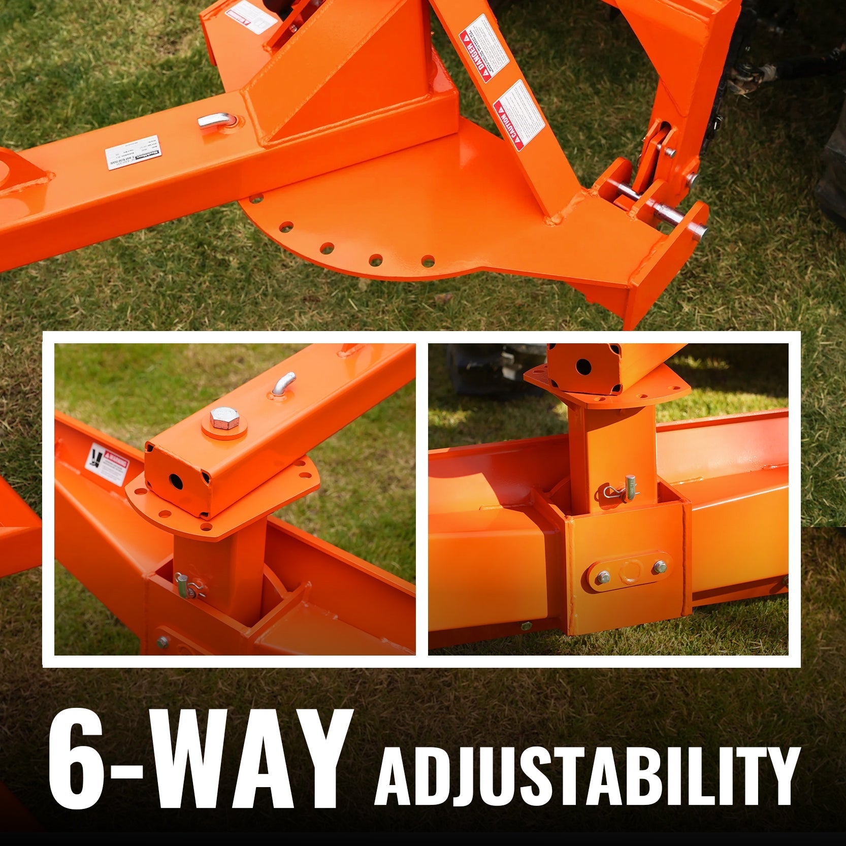 72" Heavy Duty 6-Way Rear Blade 3 Point Hitch Tractor Attachment,  RB72SE