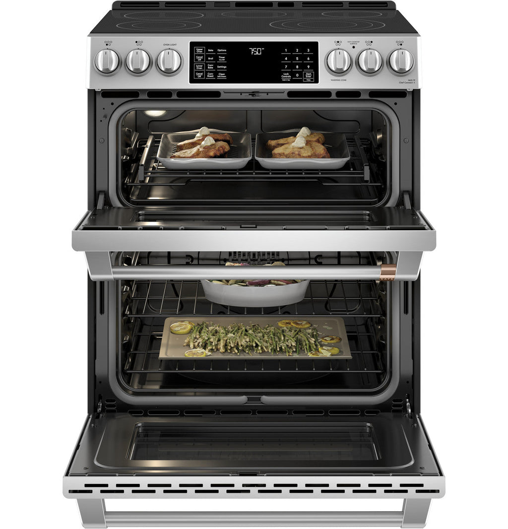 CAFÉ™ 30" Smart Slide-In, Front-Control, Radiant and Convection Double-Oven Range