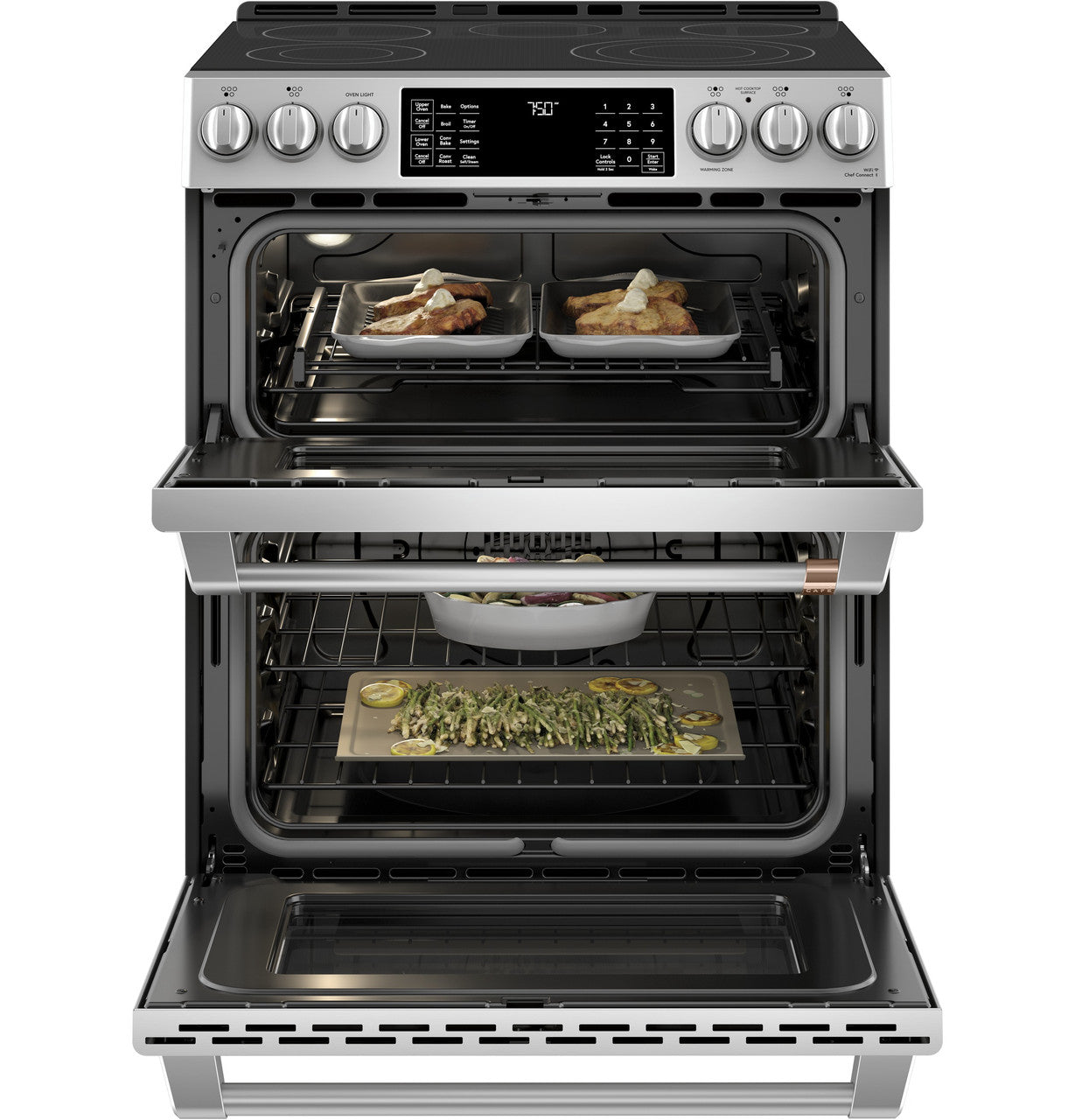 CAFÉ™ 30" Smart Slide-In, Front-Control, Radiant and Convection Double-Oven Range