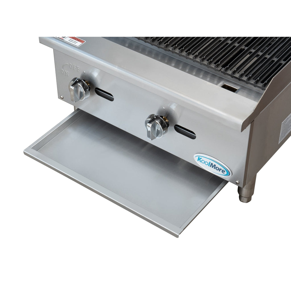 24 in. Commercial 2-Burner Natural Gas Charbroiler with 60,000 BTU in Stainless-Steel