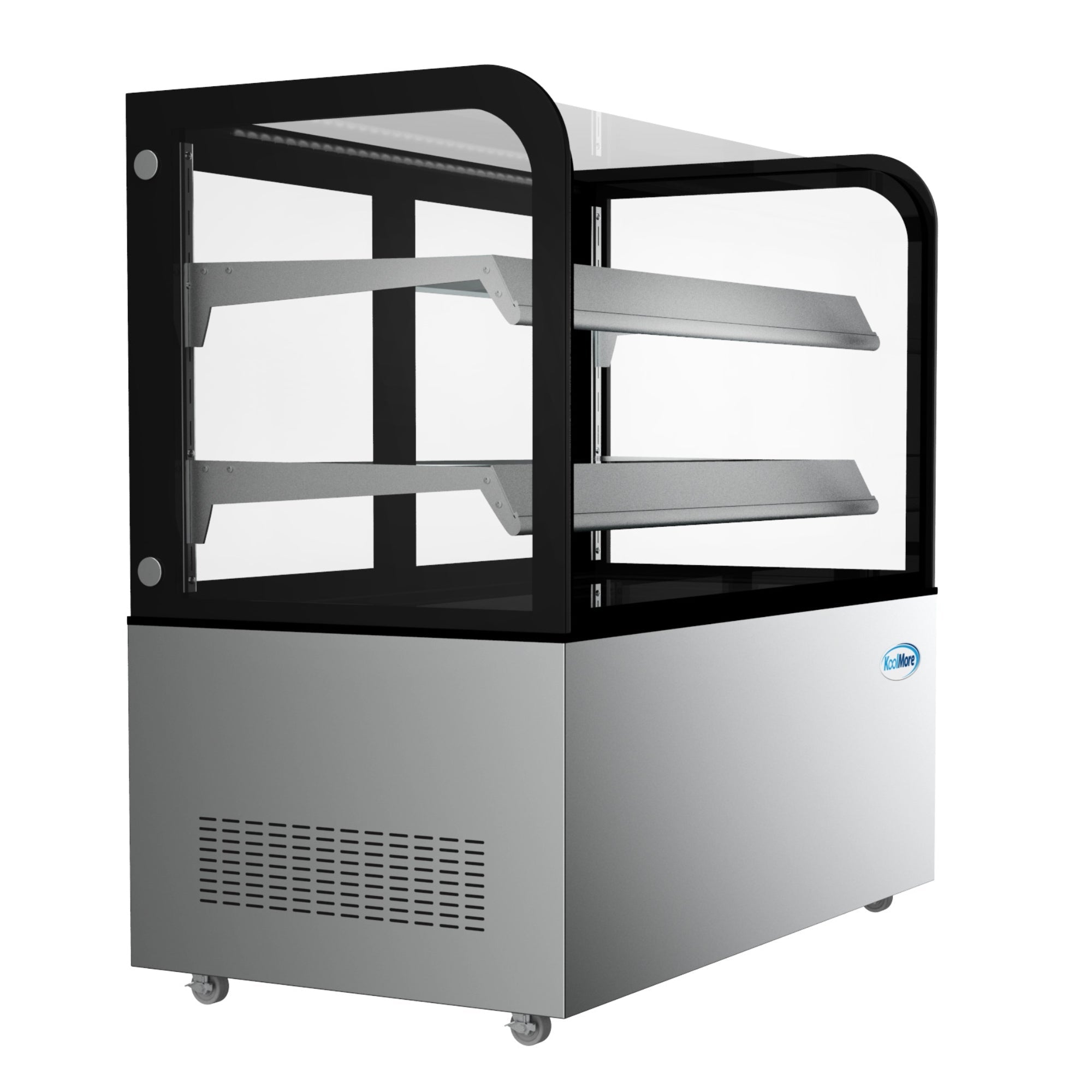 48 in. Refrigerated Bakery Display Case, Stainless Steel Frame, Curved Glass Front, 13 cu. ft. - Wrap